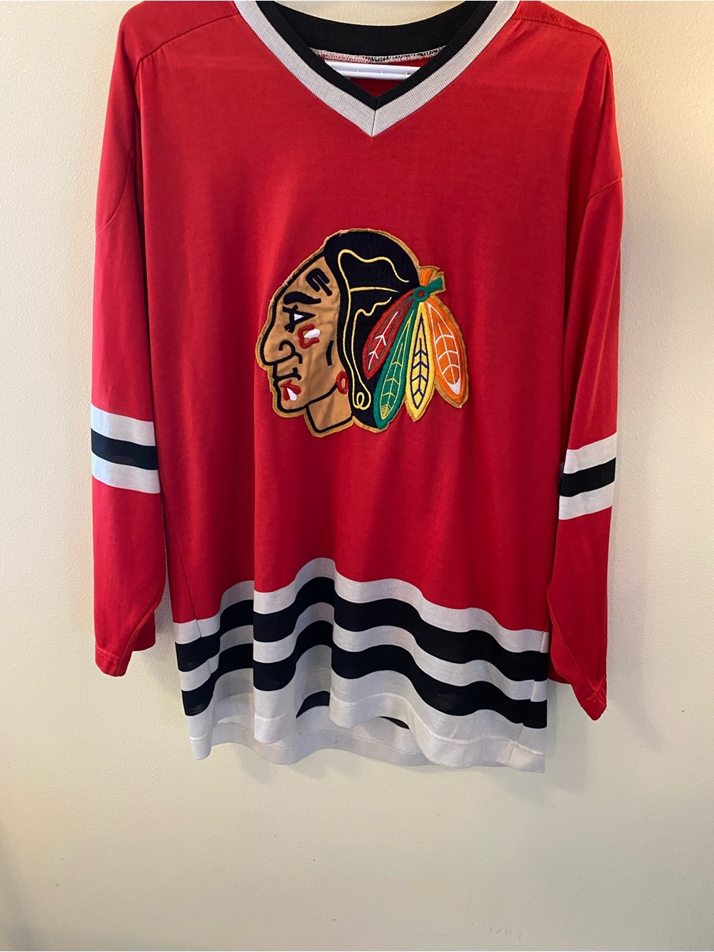 Vintage 80s Sandow Sporting Knit  NHL Chicago Blackhawks Jersey